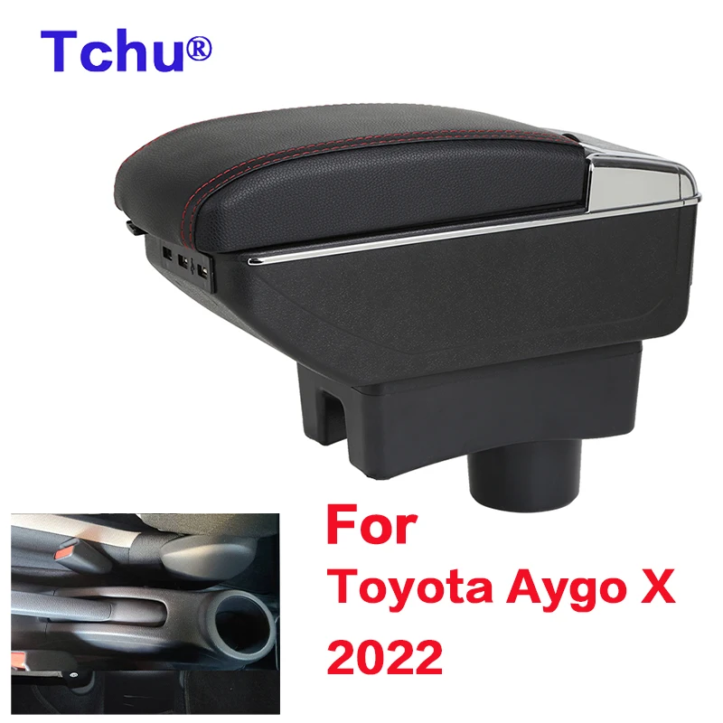 

For 2022 Aygo X Car Armrest Box For Toyota Aygo X Car Armrest Box Center Armrest Box Retrofit USB Charging Ashtray Auto Parts