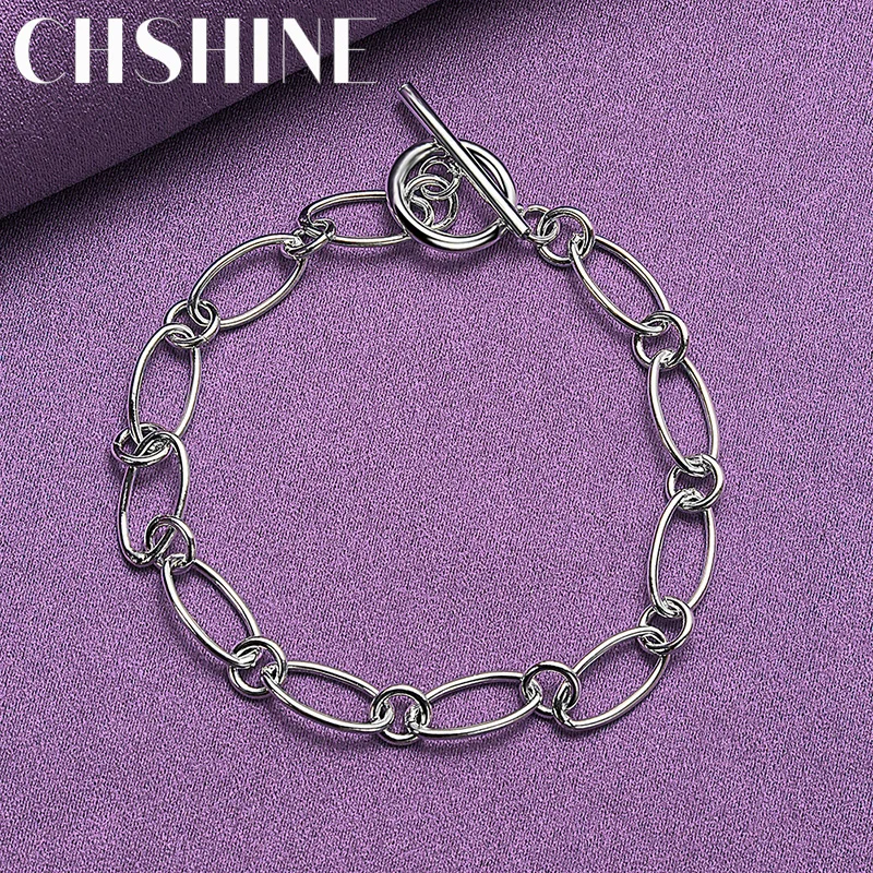 

CHSHINE 925 Sterling Silver Charm Chain Bracelet Fashion Wedding Party Gifts For Women Jewelry