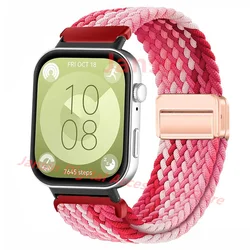 Nylon Loop Magnetic Wristband Bracelet - Replaceable Strap Accessory - Huawei Fit 3 4 4Pro (Style 13)