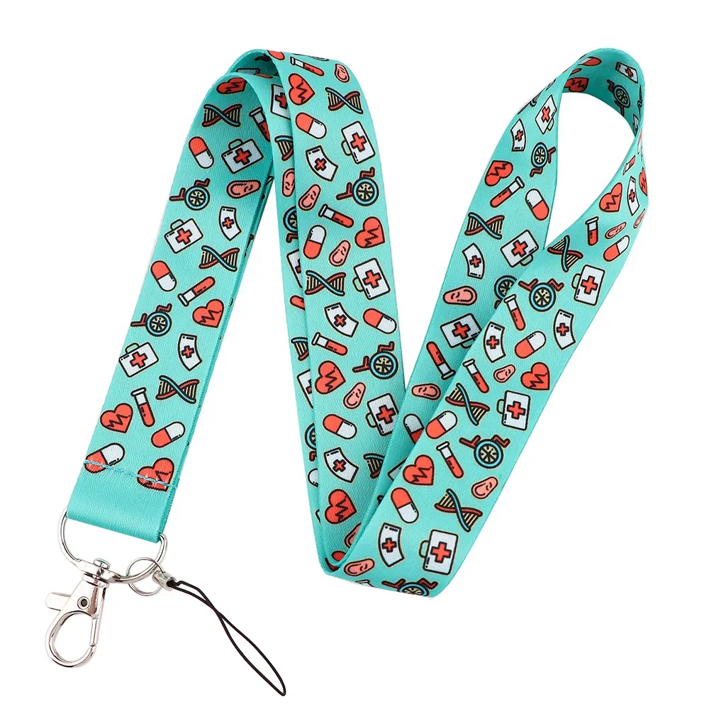 Nurse Lanyard Key chain Doctors ID Card Cover Pass Mobile Phone Badge Holder Key Ring Neck Straps Medical Accessories badge holder badge holder keychain hanging neck strap 1pc