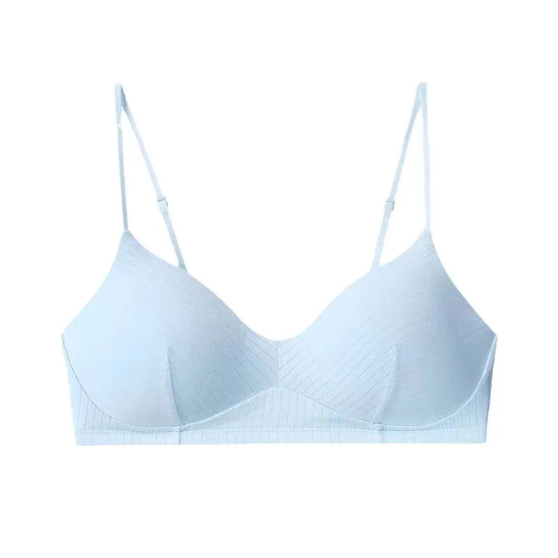 Comfortable Girl Student Pure Cotton Cup Underwear for Women, No Underwire Bra, Thin Shoulder Strap Bra, Seamless Thin Style 5