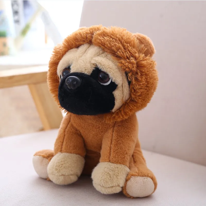 Lifelike Stuffed Simulation Dog Plush Sharpei Pug Lovely Puppy Plushie Toy Animal Children Kids Birthday Christmas Gifts Decor