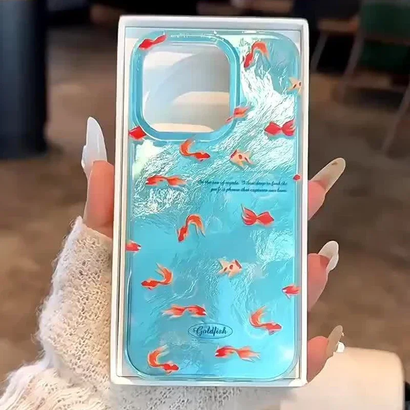 Korean Blue Ocean Red Carp Vortex Pattern Phone Case Cover