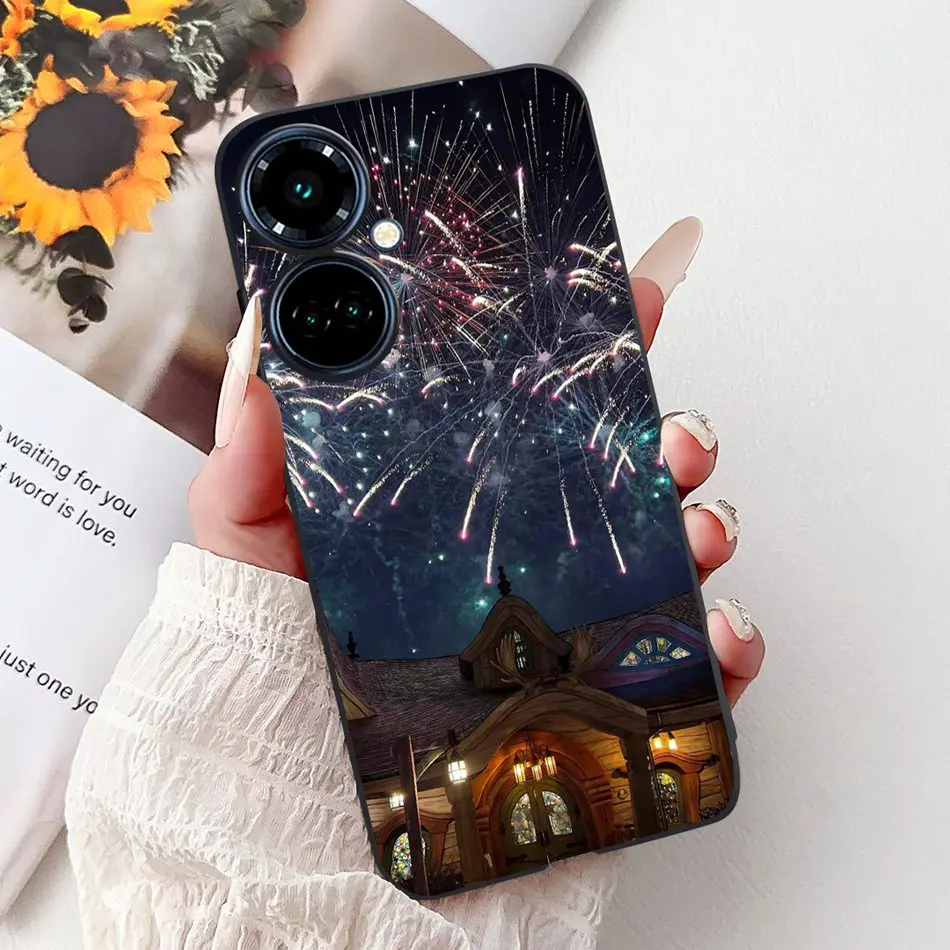 Elegant Butterfly Cat Black Silicone Soft Phone Case