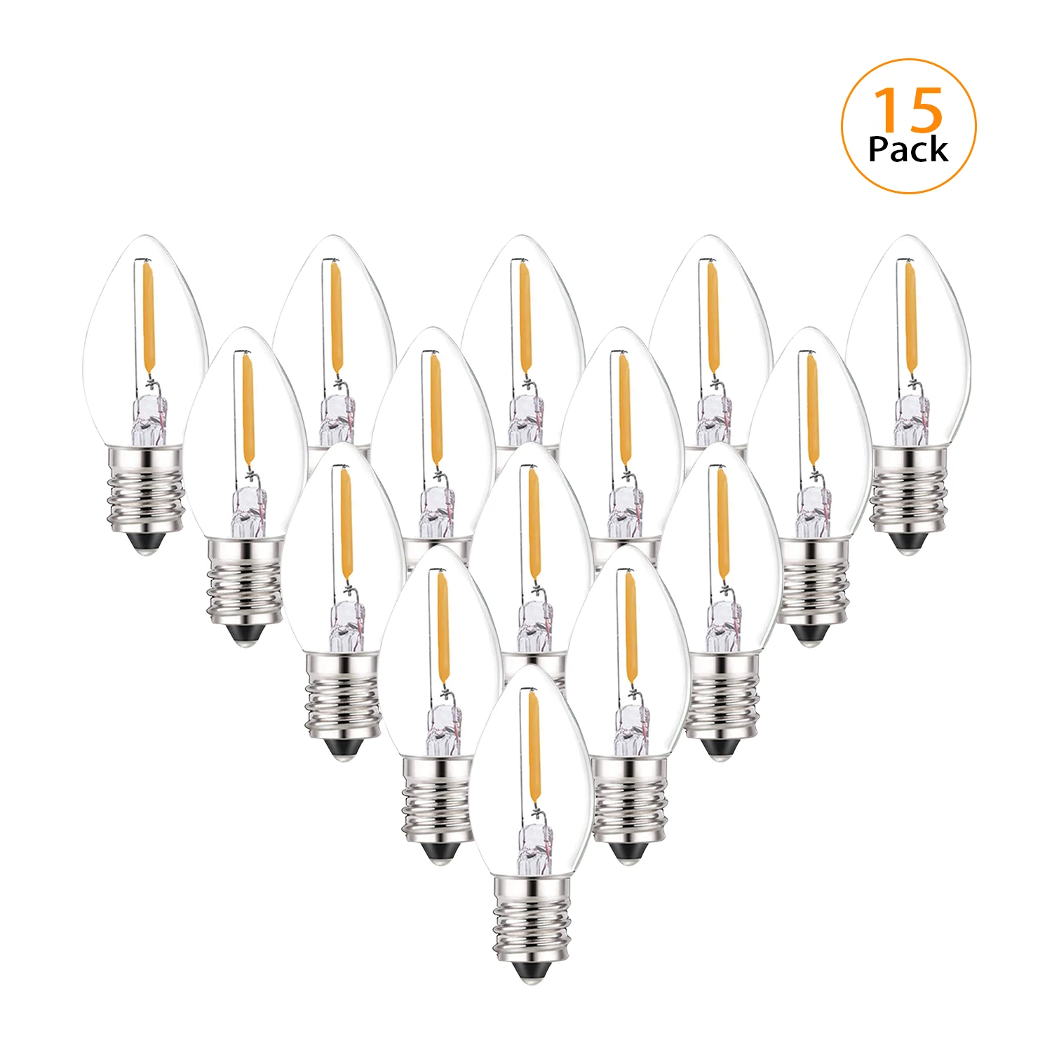 Warm White Dimmable LED Night Light Bulb, 0.5W, Candle Shape