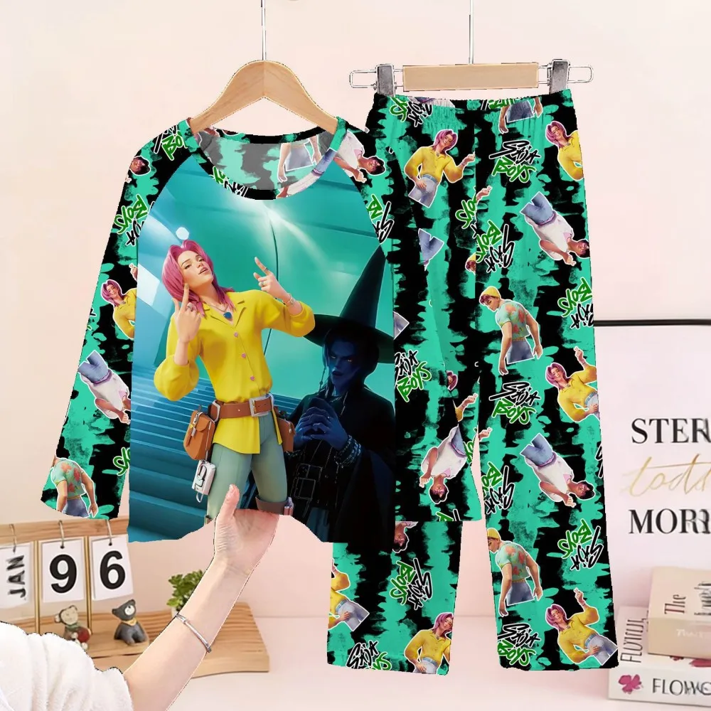 Children's Pajamas Set Full Sleeve Cartoon Kpop Demon Hunters Girls Pajama Middle Kids Homewear Boys Clothes Set Pijamas Infanil S3a8835253d3a4b6ca058c59d577333c5D