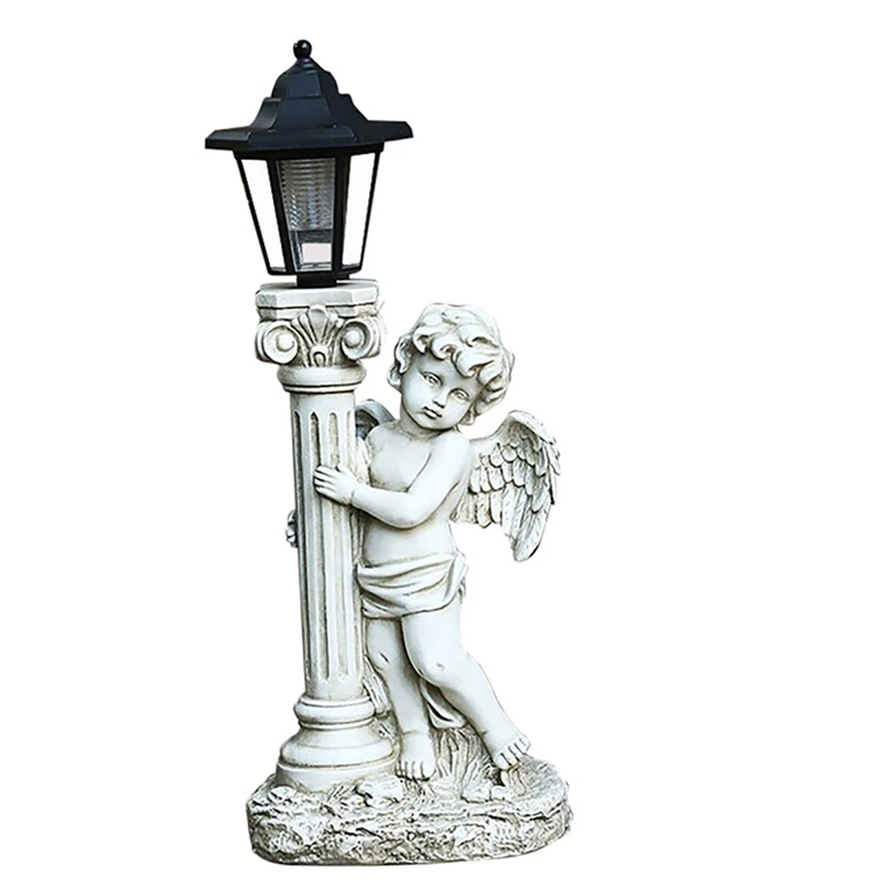 

Promotion! Roman Pillar Angel Statue Retro Courtyard Patio Lamps Resin Sculptures Ornaments Solar Light Outdoor Decor Light