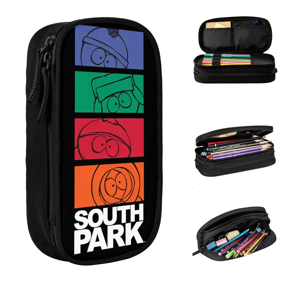 Southes Parks cartoon RPG game pencil case fashion cute funny pen bags student large storage students school gift pencil box
