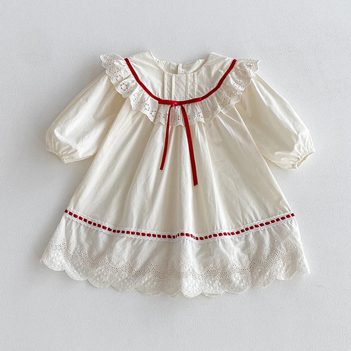 ملابس أطفال جديدة لخريف 2025 فستان حفلات للفتيات من عمر 2 إلى 7 سنوات رومبير للفتيات الصغيرات بأكمام طويلة فساتين أميرات للأطفال