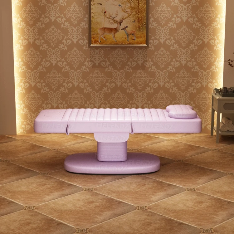 Factory Hot Sale Foldable Electric Pink Curved Salon Eyelash Beauty Spa Facial Massage Table Bed Lash Beds 6