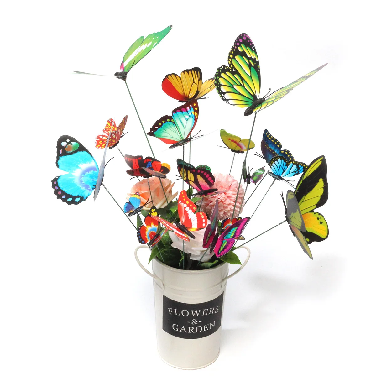 Flower Pots 10pcs Butterflies Garden Yard Planter Colorful Whimsical Butterfly Stakes Decoracion Outdoor Decor
