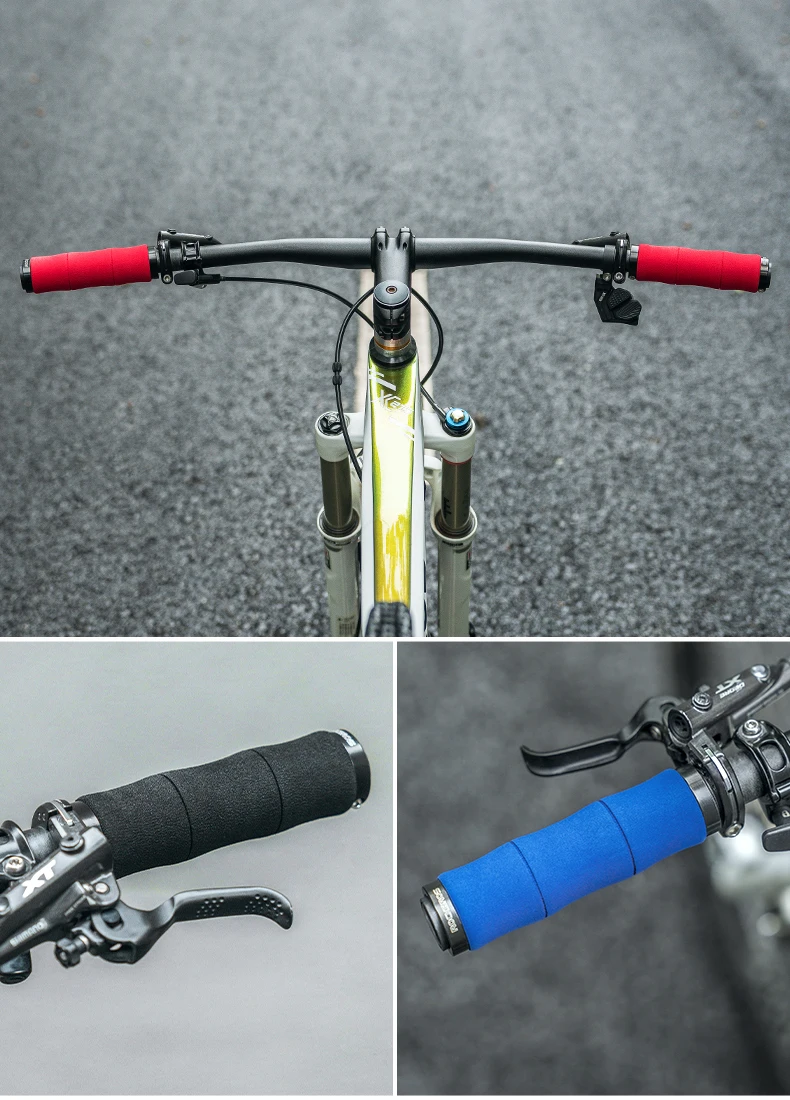 Description Picture 4 of itemROCKBROS Bicycle Grips Bamboo Joint Bike Handlebar Grips With Dust Plug Soft Shockproof EVA Aluminum Alloy Cycling Handle Parts