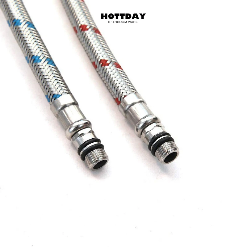Bathroom Hose Stainless Steel Flexible Plumbing Pipes Basin Faucet Hot and Cold Water Kitchen Sink G1/2 G3/8 G9/16 1 Pair shower water hose