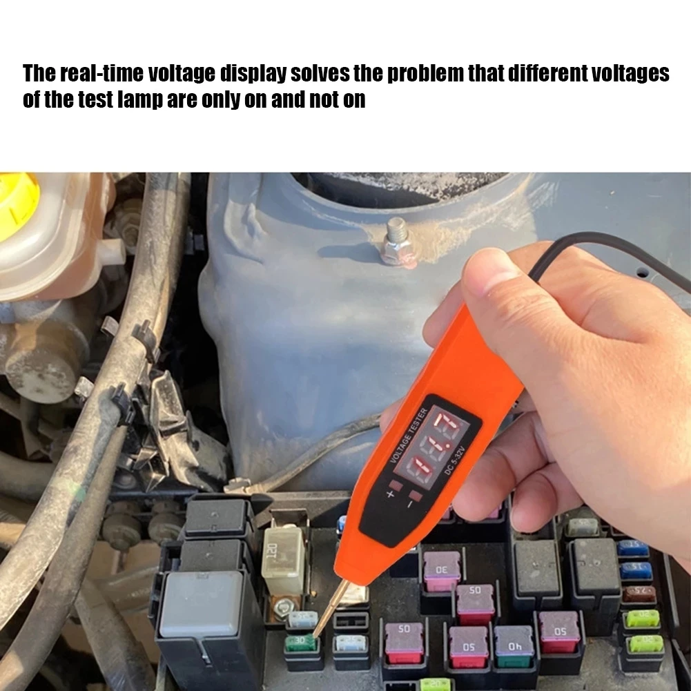 Car Fuse Circuit Probe Tester 2.5-32V Electric Digital Display Voltage Test Pen Digital Display Universal Auto