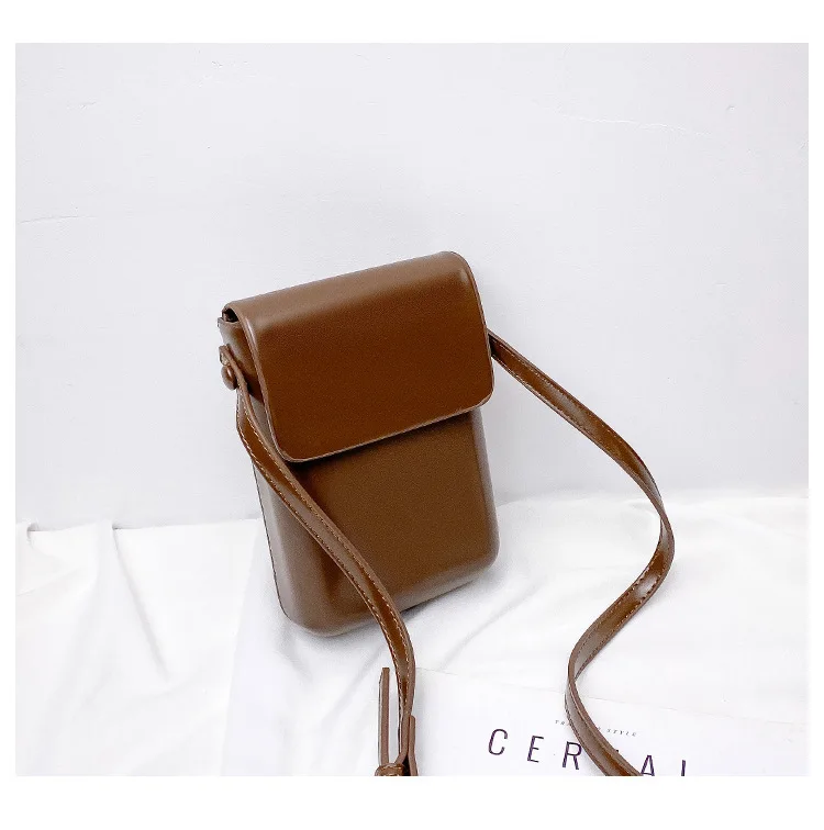 Mini PU Leather Crossbody Bag - Womens Solid Designer Shoulder Purse