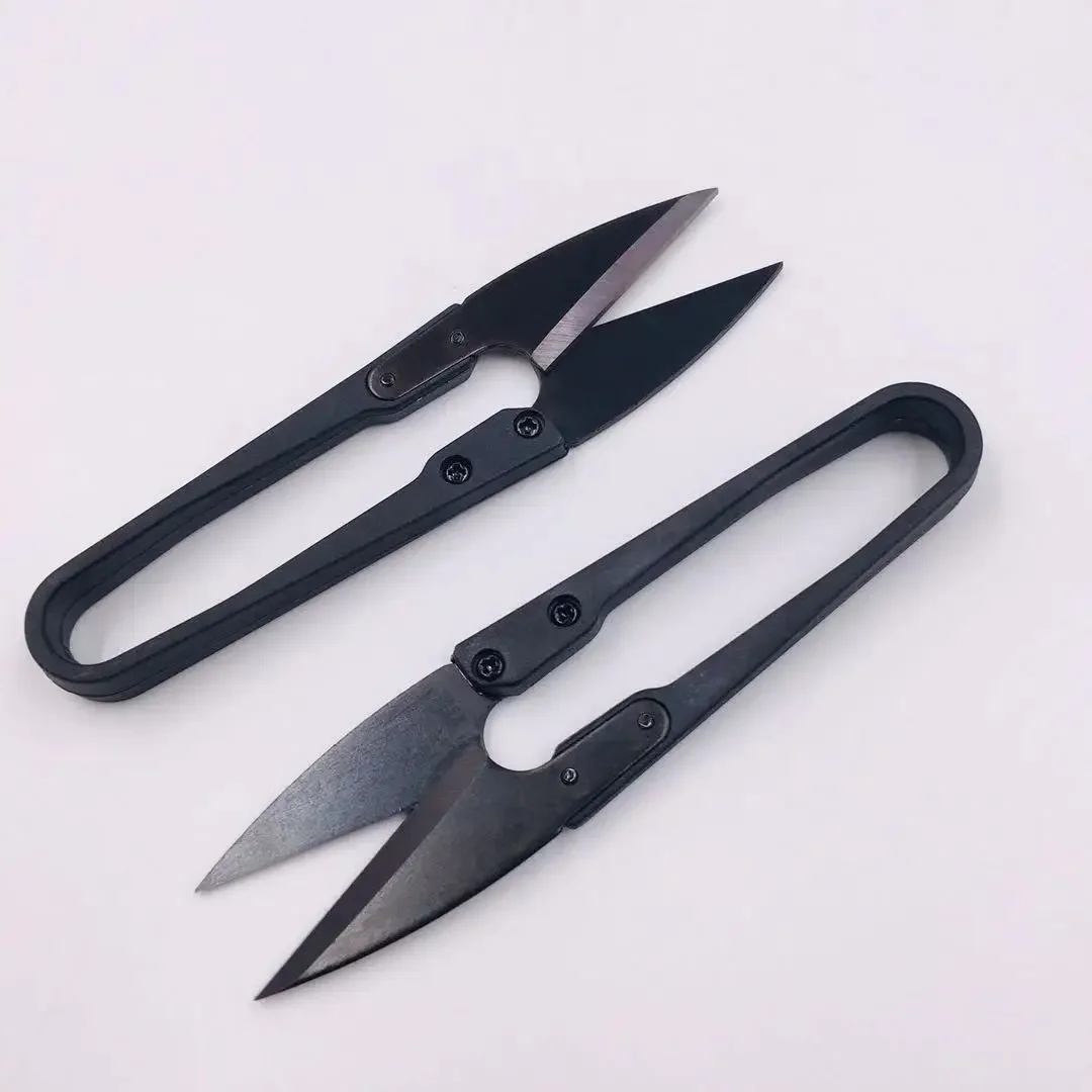 15pcs Carbon Steel Sewing Scissors Trimming Nippers U Shape Clippers Yarn Stainless Steel Embroidery Scissors Tailor Craft Tools images - 6