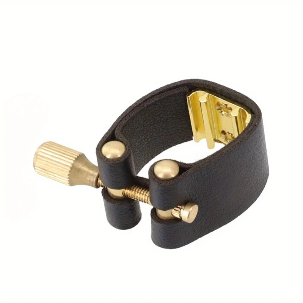 1PC Mouthpiece Ligature Saxophone Mouthpiece Leather Fastener Clip Ligatures For Accessories Metal Bakelite Flute