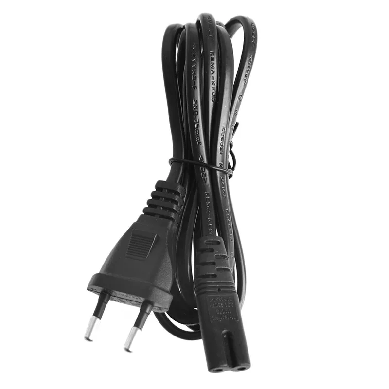 C7 To EU Power Cable Cord 2-Pin Plug Polarized Universal Power Cord Replacement 5 Ft Extension Durable Power Extension Cord