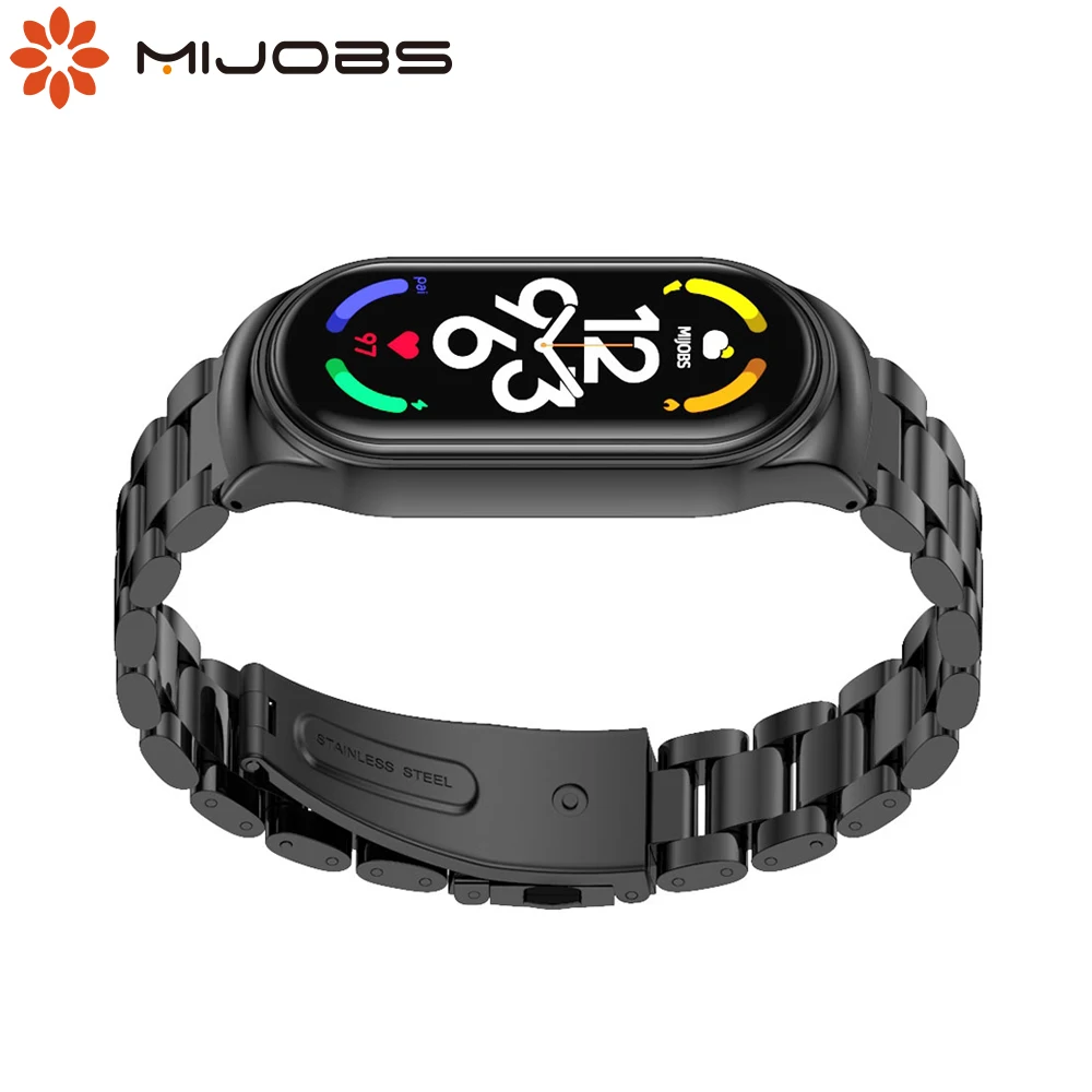 

Strap for Mi Band 7 6 5 4 3 Metal Correa Mi Band 6 Bracelet Opaska Mi Band 5 Wristband Pulseira Miband Watch Bend NFC