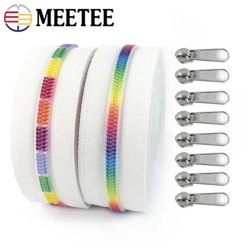

4/10Meters 5# Nylon Zipper Tape with Zippers Sliders Bag Jacket Luggage Decor Roll Zip Repair Kit DIY Garment Sewing Accessories