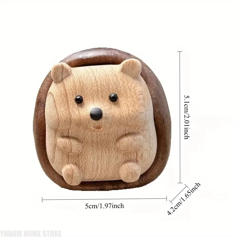Crafts Hedgehog Statue Creative Wooden Animal Sculpture Decorative Interior Decoration Figurine Cabinet Decoration Crafts 6