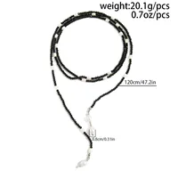 Collier de perles CCB en cristal noir fait à la main pour femmes, breloque de luxe, perle Baroque en forme de Y, longue chaîne de pull à pampilles, bijoux Punk 6