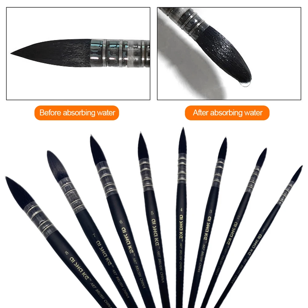 1개 전문가용 수채화 붓 나무 페인트 붓 아티스트 핸드 페인팅 브러쉬 수채화 구아슈 드로잉 아트 브러쉬 용품