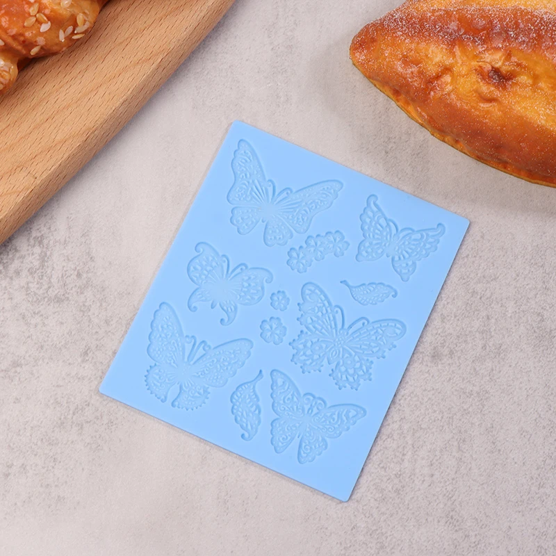 

1Pc Silicone Butterflies Lace Mat Lace Cake Fondant Mold Butterfly Mousse Cake Kitchen DIY Baking Decorating Bakeware