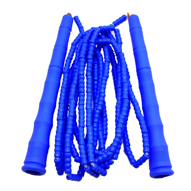 NEVERTOOLATE NO LOGO PVC beads long handle PURE BLACK  BEADED ROPE 3 meter skipping rope soft PVC beads adult skill tricks 6