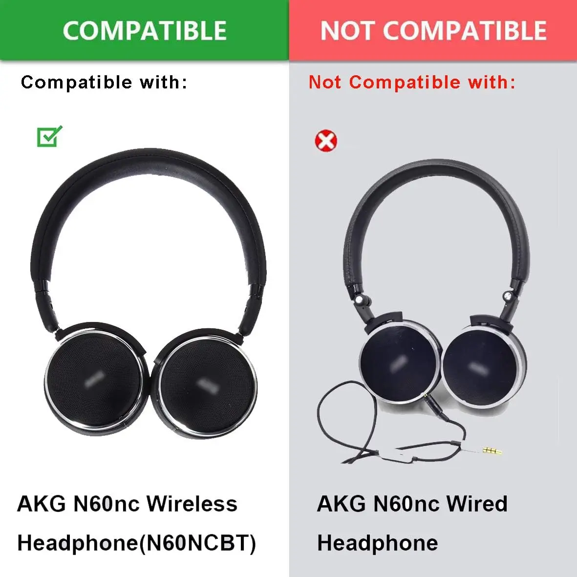 N60NC BT Ear Pads Replacement Potein Leather and Soft Foam Ear