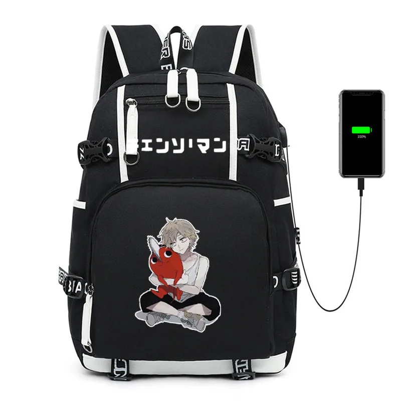 

Chainsaw Man Peripheral Student Backpack Male and Female Backpack Casual Youth Bag Zipper School Bag Wear-resistant and Durable