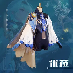 FAKUNTN genshin Cos Costume Anime Two-Dimensional Smoke Five-Star EULA Youyi Women's Cosplay Costume Full Set of Clothing