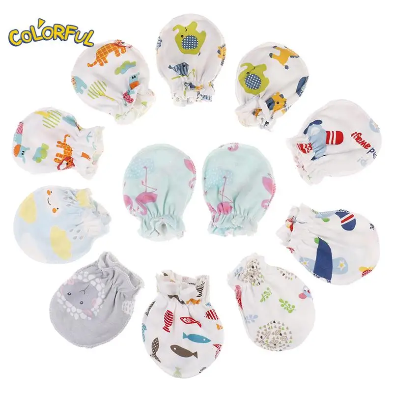 3Pairs Fashion Baby Anti Scratching Gloves Cotton Scratch Mittens Cotton Baby Glove Newborn Protection Face