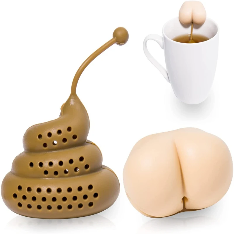 Tawny Butt Shape Creative Tea Filter White Elephant Interesting Silicone Tea Maker Silicone Teapot Filter Poop Gift tea infuser,tea strainer,tea filter,tea maker