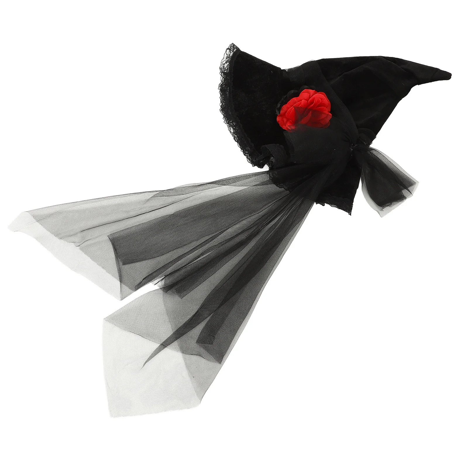 

Witch Hat Witches Costume Halloween Party Broadside Cosplay Portable Mesh Cloth Wide Brim