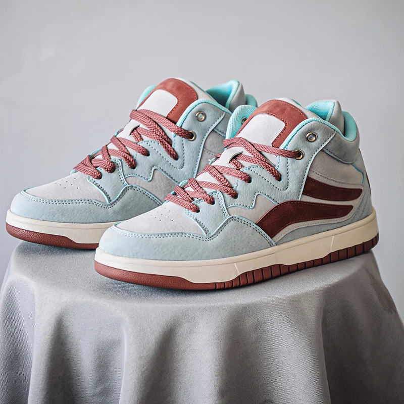 Brand Men's Women's High Top Leather Sneakers Comfortable Non-slip Basketball Shoes Casual Sport Tennis Shoes Couple Sneakers