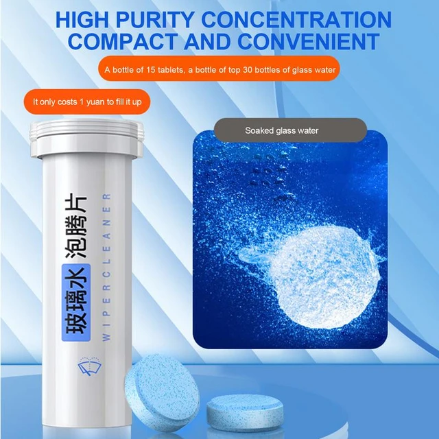 Pastille Lave-glace pour Pare-brise de Voiture, Nettoyant Solide  Effervescent, Tablette de Nettoyage pour le Verre et les Toilettes, Essuie- glace, Accessoire pour Entretien de Voiture, 20, 40 ou 60 Pièces -  AliExpress