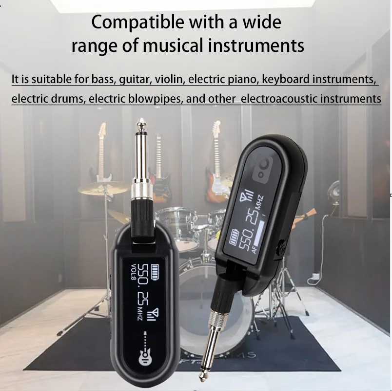 2.4G guitar wireless system transceiver, an audio amplifier that can work for 8-10 hours, for the bass part of electric guitars