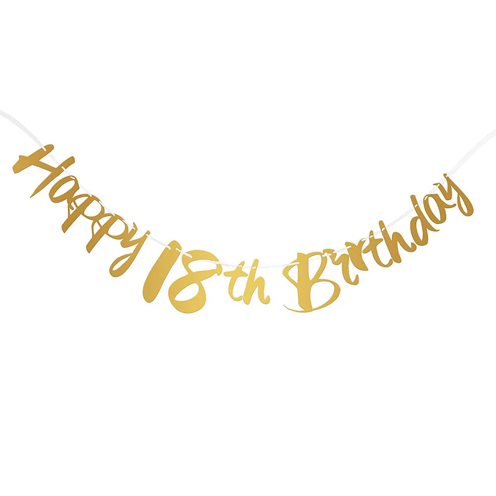 Elegant Black and Gold Paper Streamer Birthday and Anniversary Banner