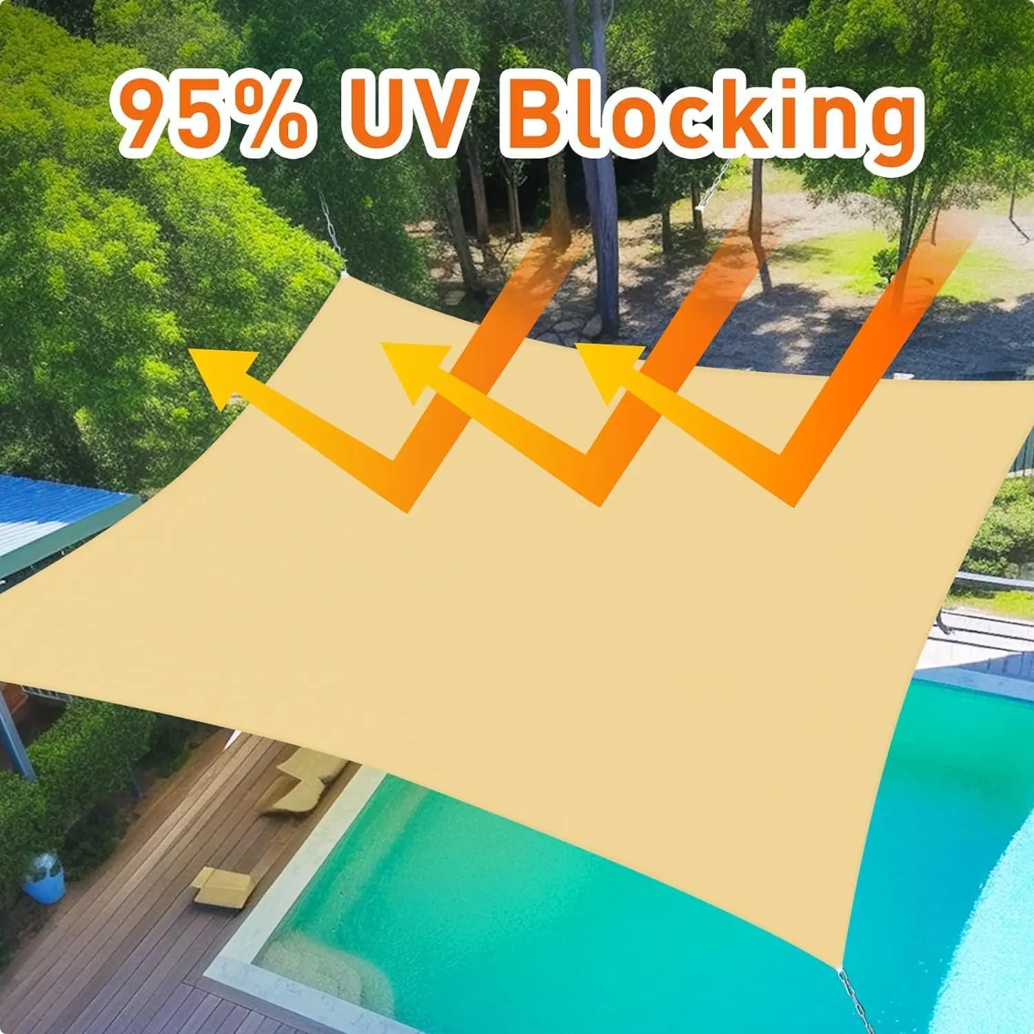 Sun Shade Sail Waterproof Outdoor Awnings Garden Canopy Terrace Car Rectangle Pool Shelter