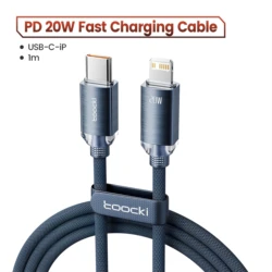 Enhanced Title:  
Toocki Fast Charging USB C to Lightning Cable - 2m (Blue 1PCS)