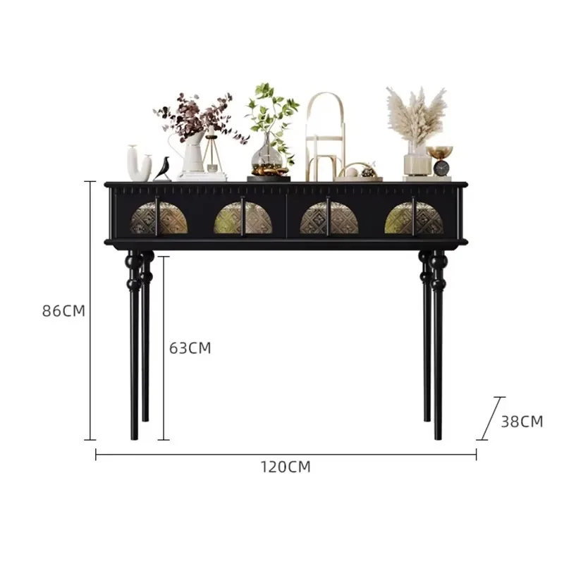 Tavolo ad angolo moderno di lusso Soggiorno Consolle in stile design vintage Ingresso Semplice Console ingresso Mobili per la casa - immagine 2