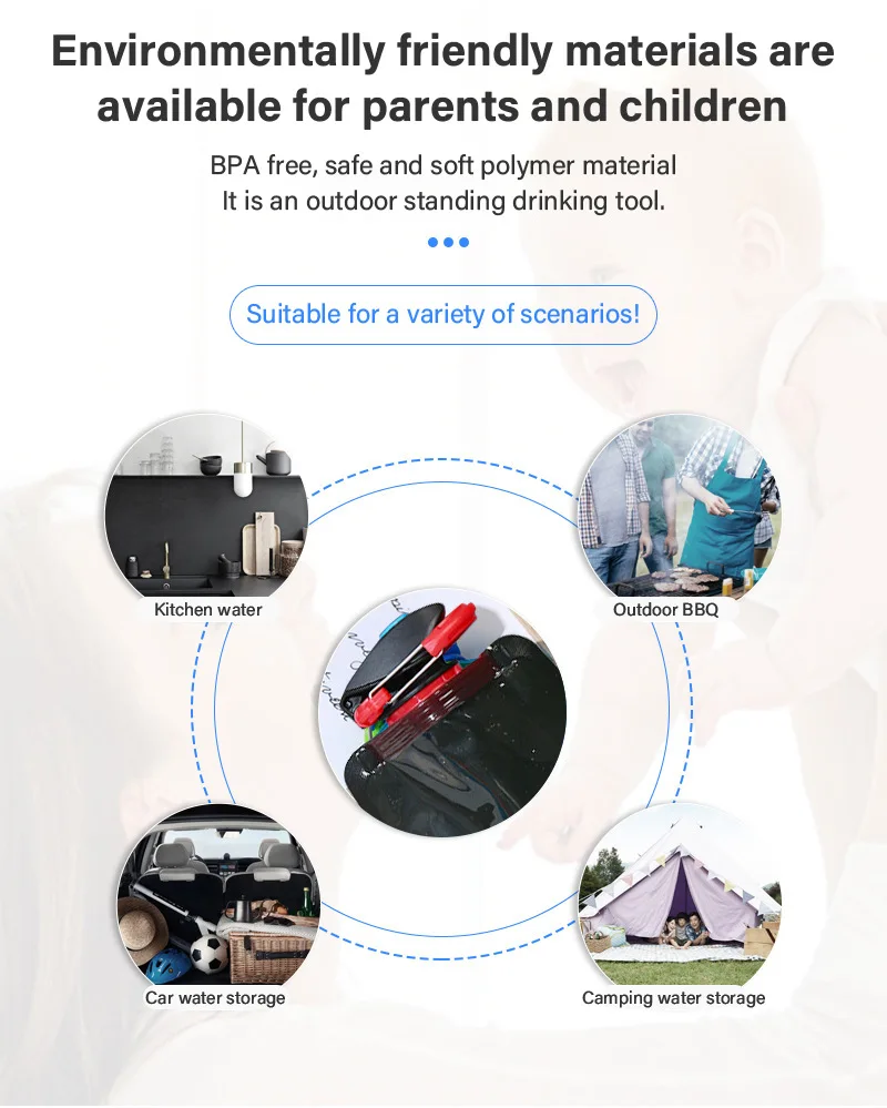 Description Picture 4 of itemPortable Ultralight Foldable Water Bag Duckbill Folding Sports Outdoor Fitness Cycling Portable Storage Large Capacity Wate Bag