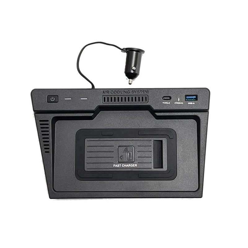 

1 PCS 15W QI Car Wireless Charging Black ABS For Hyundai Tucson NX4 2021 2022 Fast Charger Phone Holder Plate