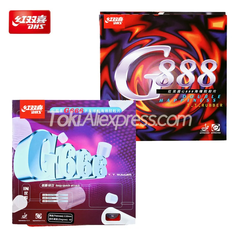 

DHS G666 G888 Table Tennis Rubber (Sticky Offensive) Pips-in Original DHS G666 G888 Ping Pong Sponge