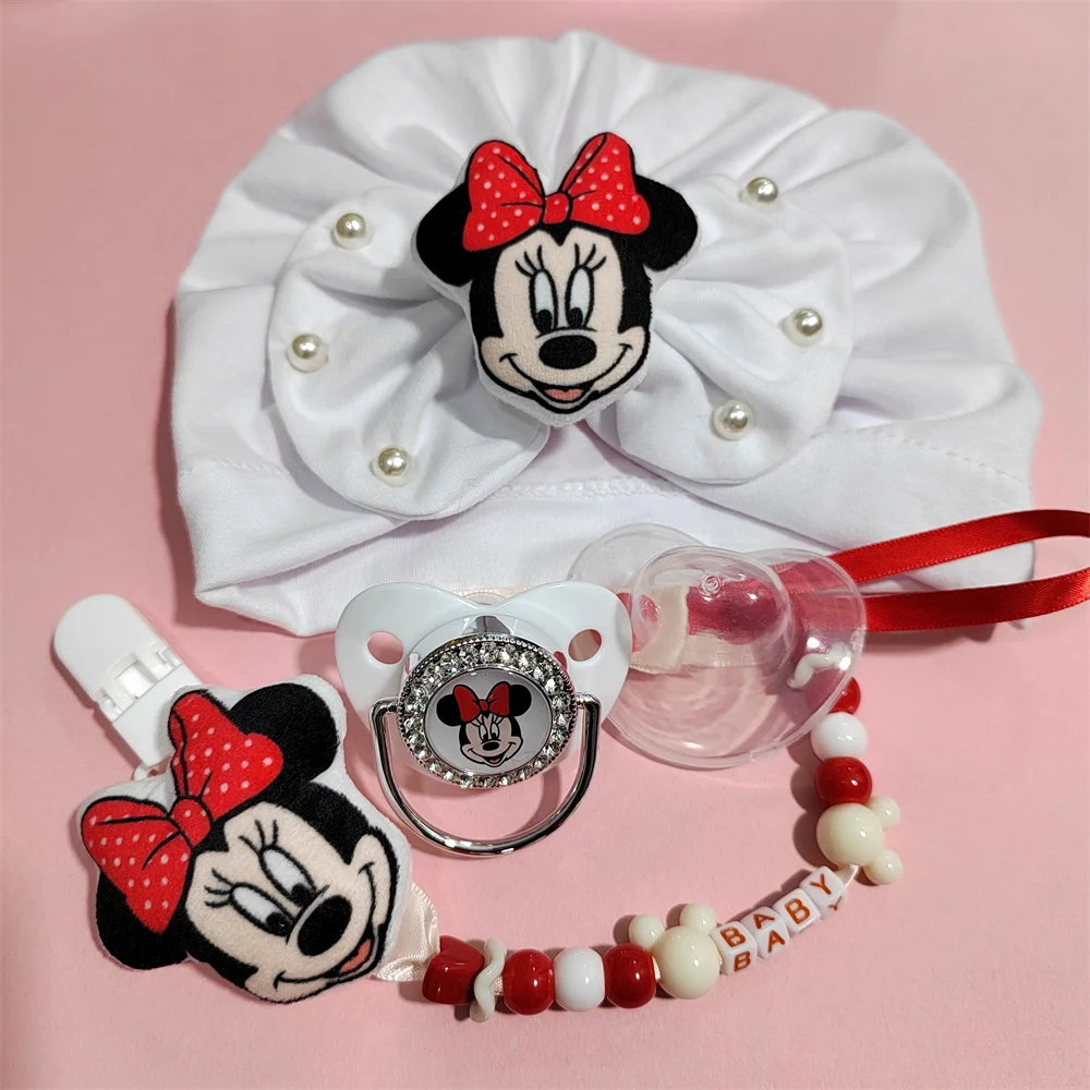 White Solid Pearl Minnie Mouse Anime Plush Princess Cotton Baby Hair Accessories Band for Newborn Girls Kids Toddlers Hair Wear, baby hair accessories