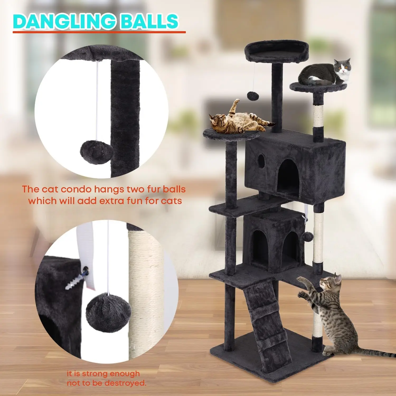 Cat tree tower image 3