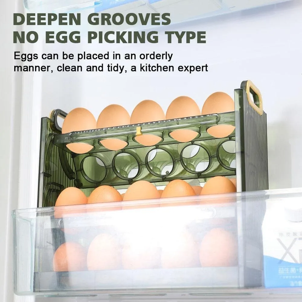 Flippable Egg Tray New Placstic Large Capacity Egg Dispenser 30/20 Grid Household Egg Organiser Kitchen Storage