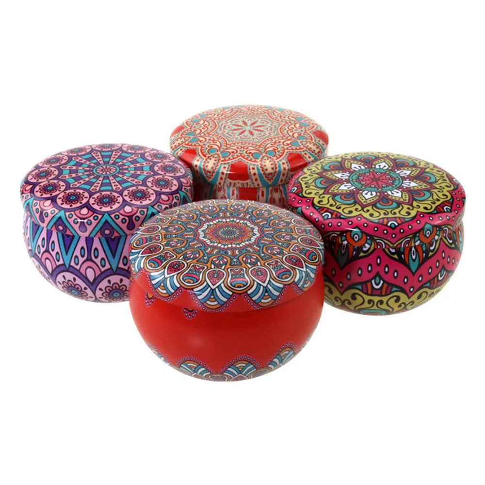 4.4oz Vintage Tin Candle Jar with Lid Sealed Cans Tea Pot Food Storage Organizer Handmade Candles Making Container