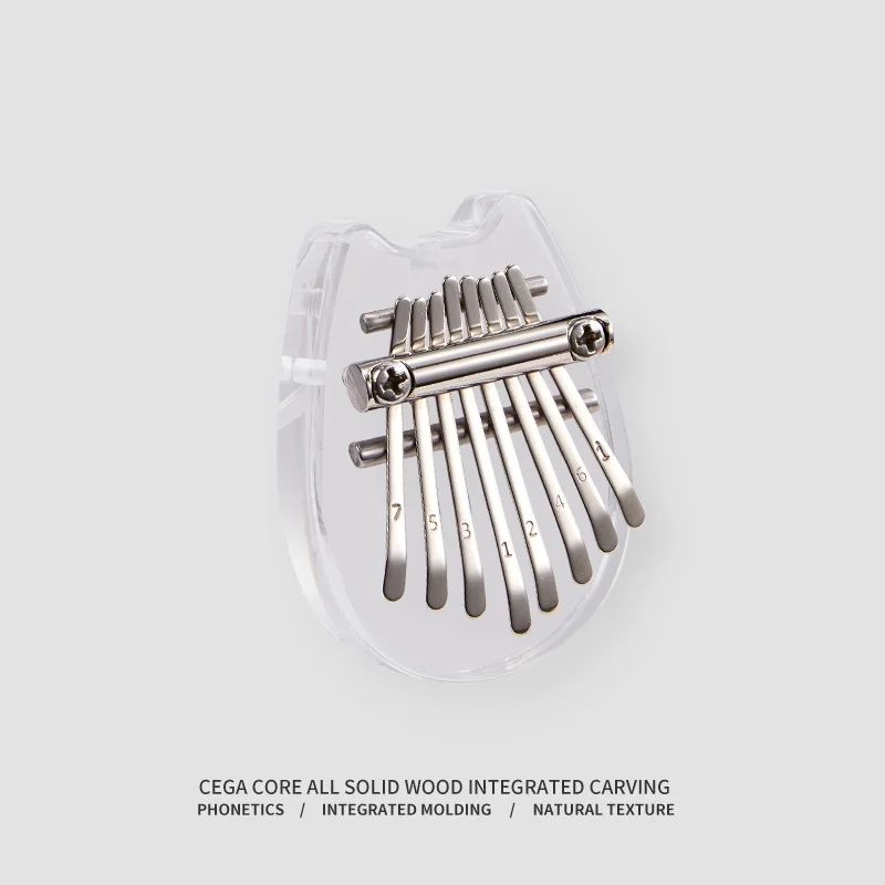 1 Pièce Piano Pouce Transparent Mini Kalimba 8 Touches Cristal